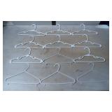12 White Plastic Clothing Hangers in Two Styles