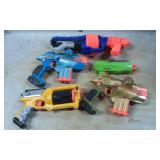 Five Toy Foam Dart Blasters from Nerf and Wizard