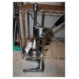 Food mill, peeler, and juicer