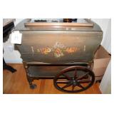 Tea cart with leaves