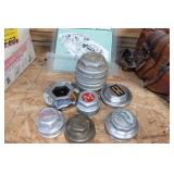 Antique car hubcaps