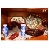 Assorted glass & cook books