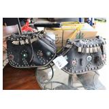 Leather motorcycle saddle bags