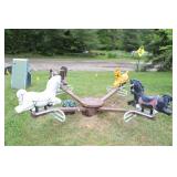 Vintage playground bouncy horses