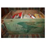 Assorted Brass, Shotgun Wads, Wooden Crate Assorted Brass, Shotgun Wads, Wooden Crate