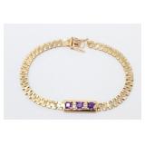 Unmarked Gold & Amethyst? Bracelet