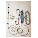 Sterling Silver Bracelets, Pins, Pendant