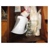 Assorted Glassware, Cake Pan, & More