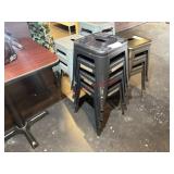 (4) METAL CHAIR-STOOLS