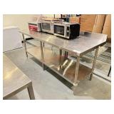 S/S WORK TABLE W/ BACK SPLASH - VERY NICE