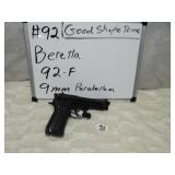 Beretta Mdl 92F Cal 9mm Para S/N D01484Z