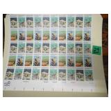 Full Sheet of Postage Stamps Coral Reefs