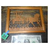 Scroll Hanging Artwork-Horse & Carriage