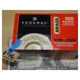 Federal 9mm Luger 115gr FMJ RN 100rnds