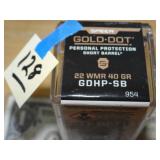 Speer Gold Dot 22 WMR 40gr 50rnds