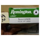 Remington 9mm Luger 115gr JHP 50rnds