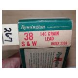 Remington 38 S&W 146gr Lead 50rnds Vintage