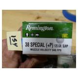 Remington 38spl +P 125gr SJHP 50rnds