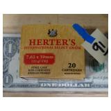 Herter's 7.62x39 122gr FMJ 20rnds Steel Case