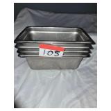 STAINLESS STEEL 4' 1/4 STEAM TABLE PANS
