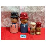 VTG. WOODEN SALT AND PEPPER SHAKERS