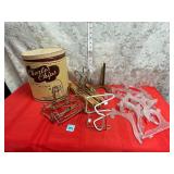 Vtg. Charles Chips Tin&display stands