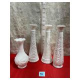 VTG. MILK GLASS VASES SEE ALL PICTURES