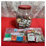 Vtg Glass Jar with Vtg matchbooks