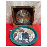 Vintage Pioneer Clock & Coca-Cola tray