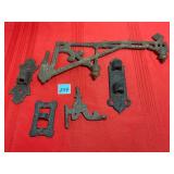 Antique wall lamp holders, cast-iron