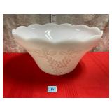 Vtg Anchor Hocking Milk glass Punch Bowl