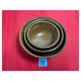 Vtg. Watt Pottery Orchard Ware bowls SKS marked