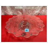 Vtg Indiana Glass Teardrop Low Pedestal CakeStand