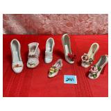 vtg. collection of porcelain mini shoes