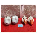 VTG PORCELAIN SALT AND PEPPER SHAKERS SEE PICTURES