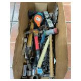 Box of hand tools and sockets
