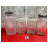 Four Vtg. Canning Jars