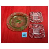 Vintage uranium ashtray +2 more