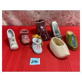 vtg. collection of ceramic&porcelain mini shoes