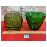 ANCHOR HOCKING FOREST GREEN AND DEPRESSION GLASS