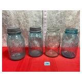 Four vtg. Ball jars, see all pictures