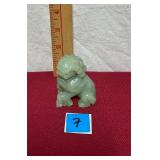 Vtg carved Jadeite Foo Dog