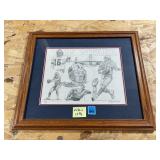 Ltd charcoal sketch of SF 49ers QB Joe Montana