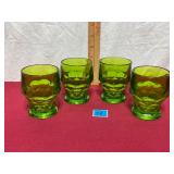 Vtg Mosser Glass Green Georgian tumblers