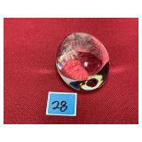 Vtg Ekenas Sweden Lead Crystal egg, w/ etched Lion