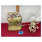 Vtg. ceramic  owl lamp