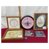 cd music, clock, wall hangings