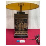 Vtg Frederick Cooper Asian Tea Tin Lamp