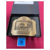 John Deere brass belt buckle