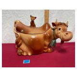 Brush McCoy Elsie the Cow, winking Cat cookie jar